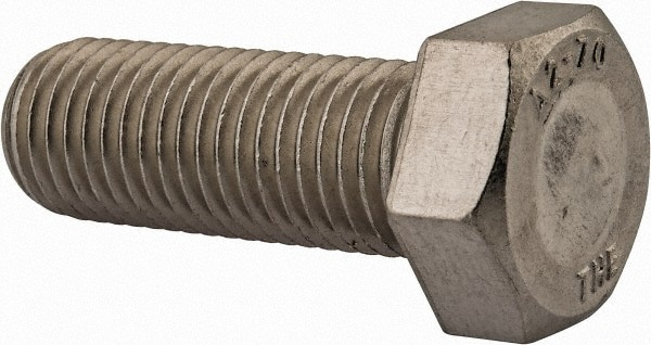 Hex Head Cap Screw: M20x2.5, 55.00 mm Length Under Head, Grade 18-8 & Austenitic Grade A2 Stainless Steel, Bright/Uncoated Finish