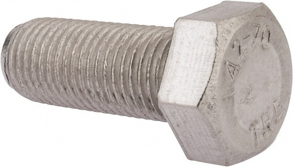 Hex Head Cap Screw: M22 x 2.50 x 55 mm, Grade 18-8 & Austenitic Grade A2 Stainless Steel, Uncoated