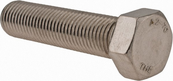 Hex Head Cap Screw: M22 x 2.50 x 90 mm, Grade 18-8 & Austenitic Grade A2 Stainless Steel, Uncoated