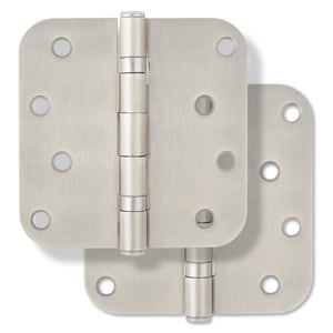 4 in. Steel Ball Bearing Door Hinge in Satin Nickel (Pack of 2)