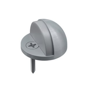 Solid Brass Doorstop Floor Mounted in Satin Chrome