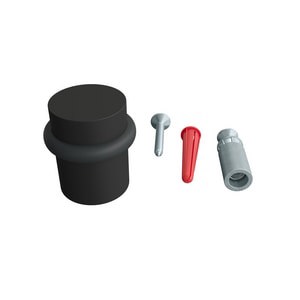 Solid Brass Doorstop Floor Mounted 1.5 in. tall in Matte Black