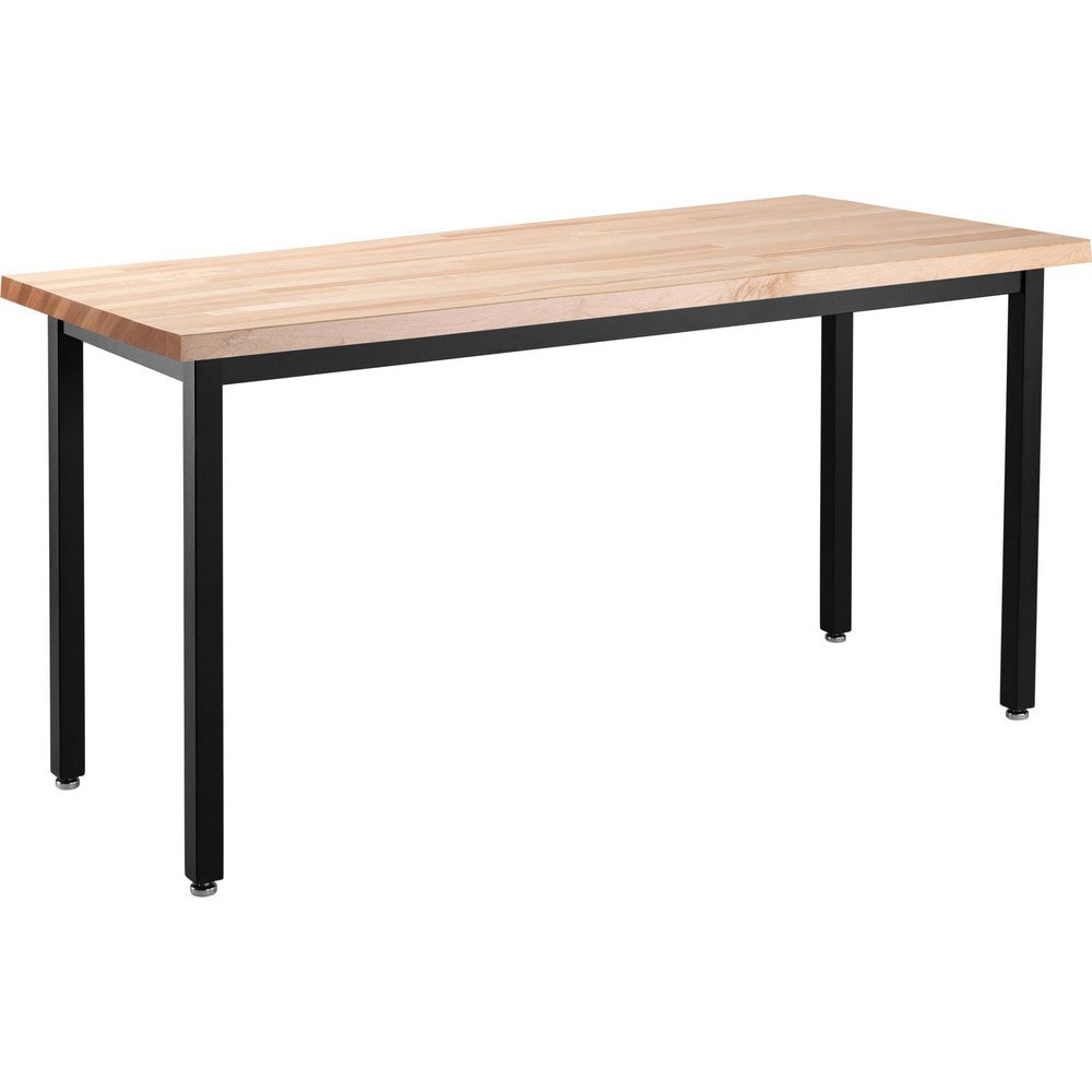 Stationary Tables; Table Type: Utility; Activity ; Body Material: Maplewood; Steel Frame ; Table Top Color: Beige ; Frame Color: Black ; Overall Height (Inch): 30 ; Overall Length (Inch): 72