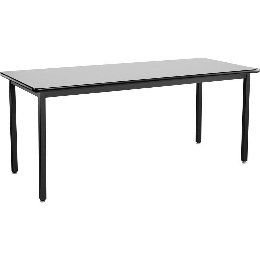 Stationary Tables; Table Type: Utility; Activity ; Body Material: HPL Particleboard Core with T-Mold ; Table Top Color: Grey Nebula ; Frame Color: Black ; Overall Height (Inch): 30 ; Overall Length (Inch): 72
