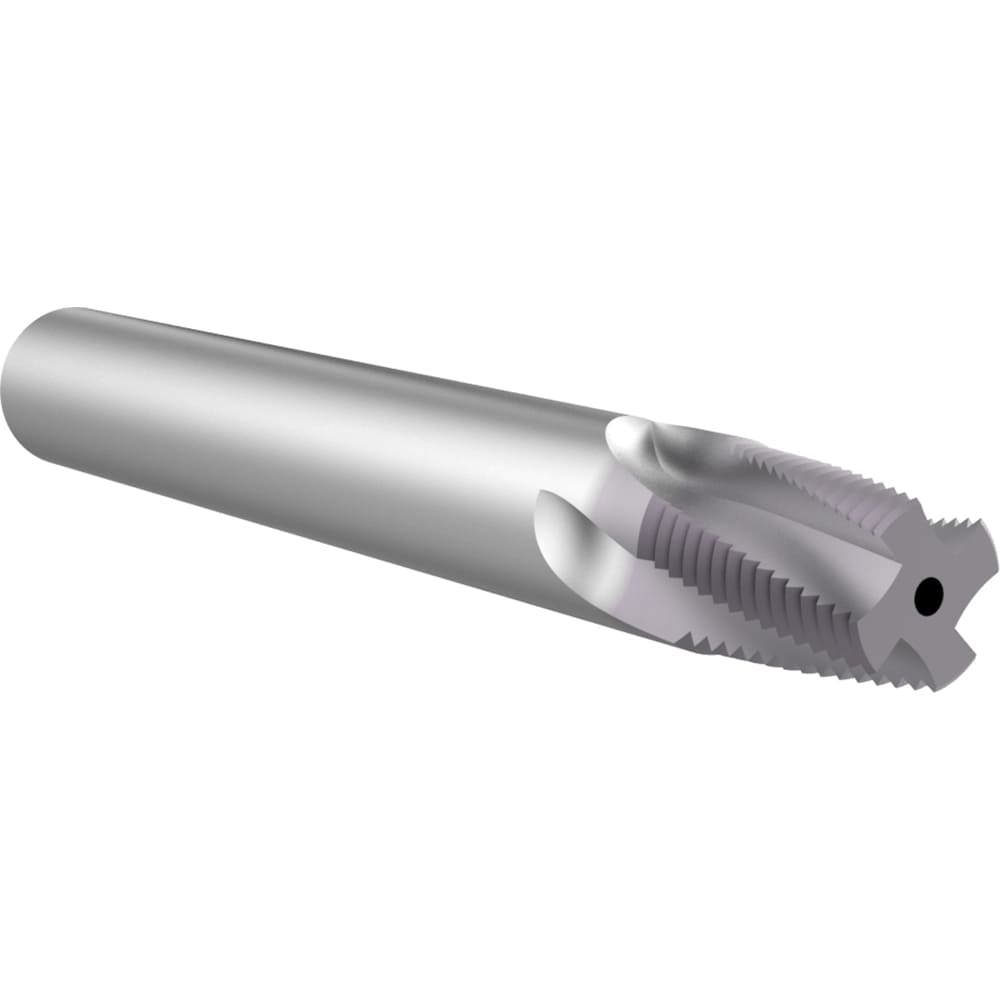 Helical Flute Thread Mill: 3/4, Internal & External, 4 Flute, Solid Carbide