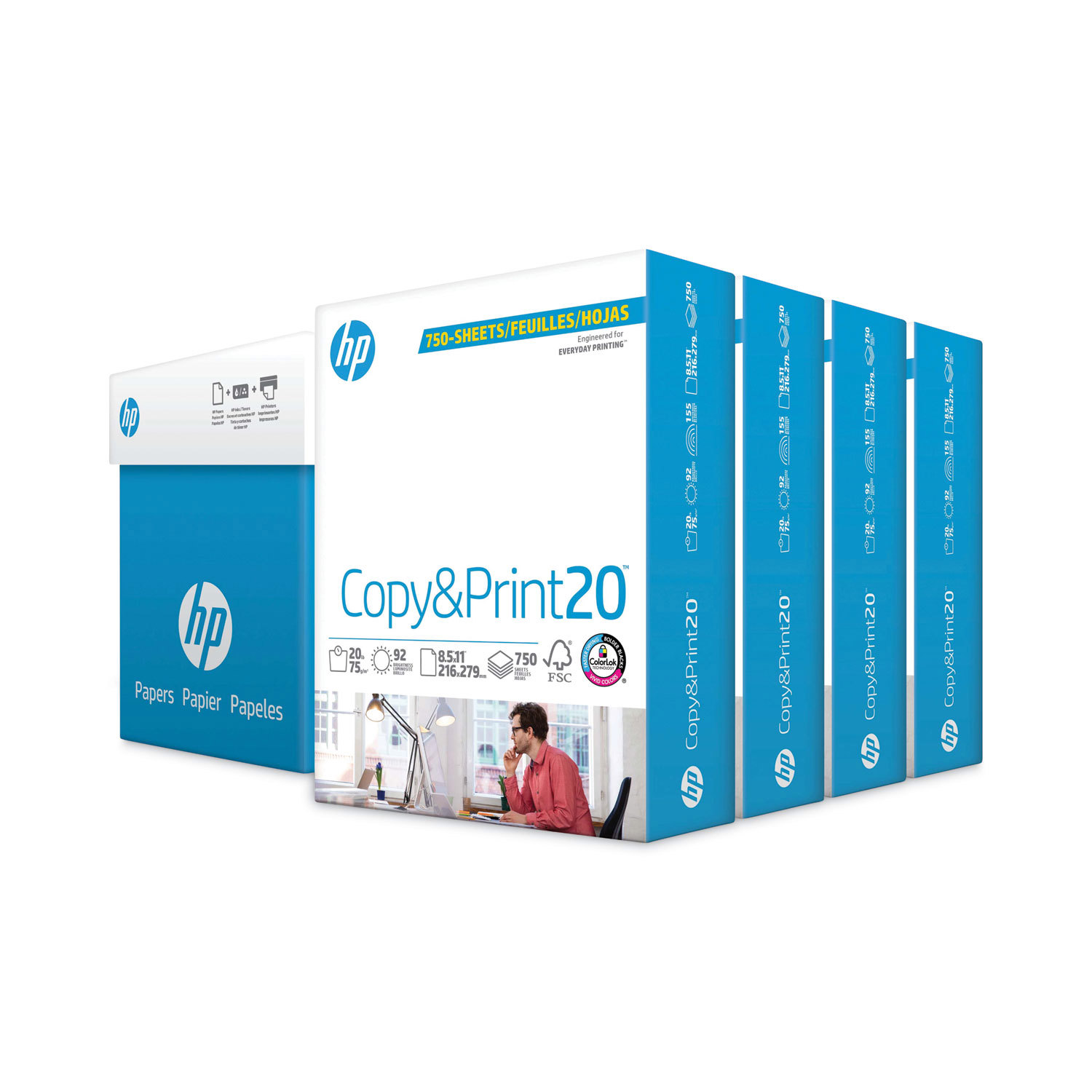 PAPER,HP C&P,20#,750RM,WH