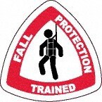 Pack of 25 Fall Protection Trained, Hard Hat Labels