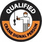 Pack of 25 Qualified Crane Signal Person, Hard Hat Labels