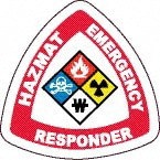 Pack of 25 Haz Mat Emergency Responder, Hard Hat Labels