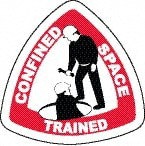 Pack of 25 Confined Space Trained, Hard Hat Labels