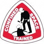 Pack of 25 Confined Space Trained, Hard Hat Labels