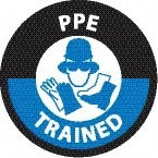 Pack of 25 PPE Trained, Hard Hat Labels