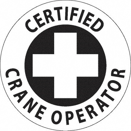 Pack of 25 Certified Crane Operator, Hard Hat Labels