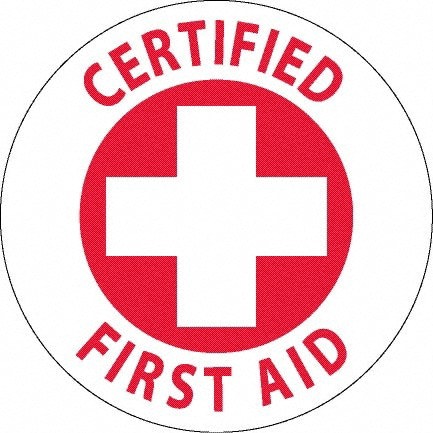 Pack of 25 Certified First Aid, Hard Hat Labels