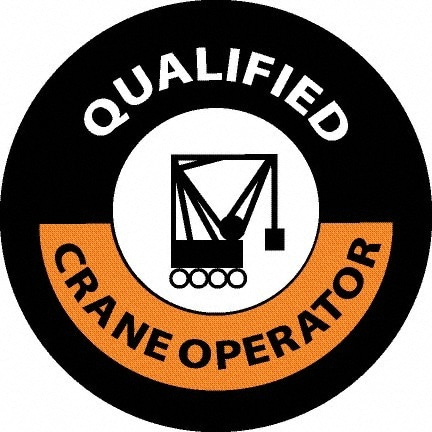 Pack of 25 Qualified Crane Operator, Hard Hat Labels