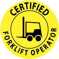 25 Qty 1 Pack Certified Forklift Operator, Hard Hat Label