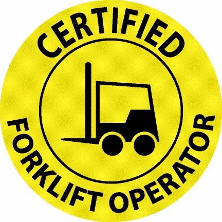 Pack of 25 Certified Forklift Operator, Hard Hat Labels