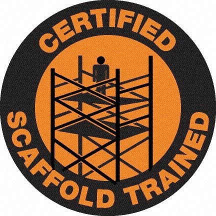 Pack of 25 Certified Scaffold Trained, Hard Hat Labels