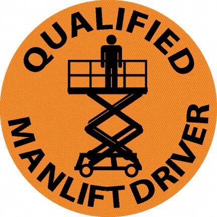 Pack of 25 Qualified Man Lift Driver, Hard Hat Labels