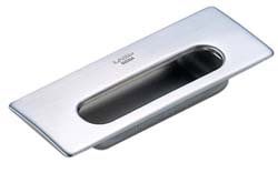 6.3125 Inch Overall Width x 2.4531 Inch Overall Height, 0.8594 Inch Recess Depth, Satin Recessed Pull