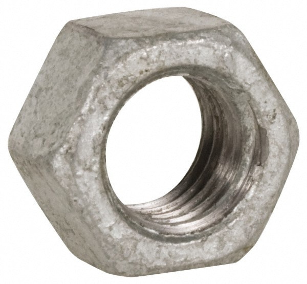 Hex Nut: 2-1/4 - 4-1/2, Grade 2 Steel, Hot Dipped Galvanized Finish