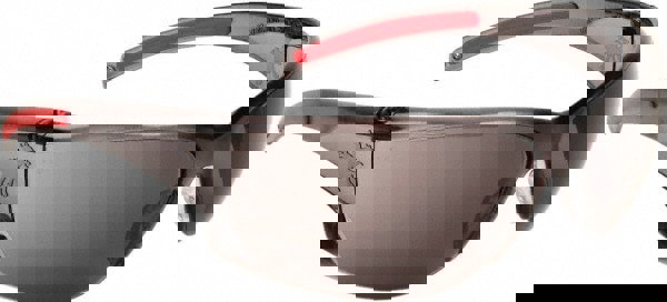 Safety Glasses: Scratch-Resistant, Polycarbonate, Gray Lenses, Full-Framed