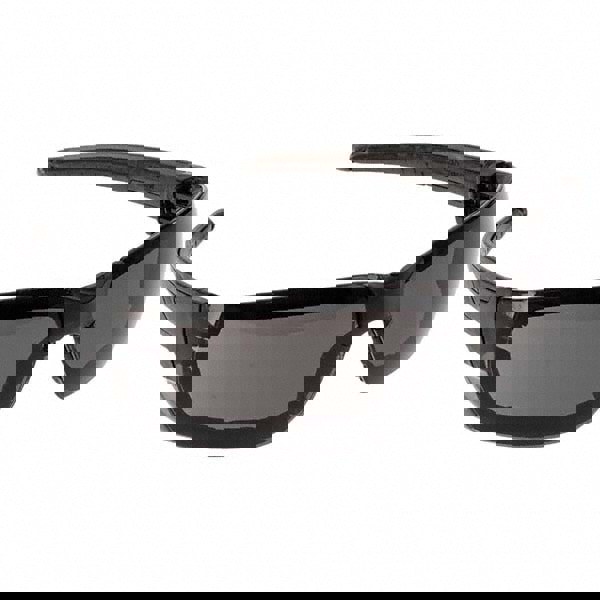 Safety Glasses: Anti-Fog, Polycarbonate, Gray Lenses, Frameless