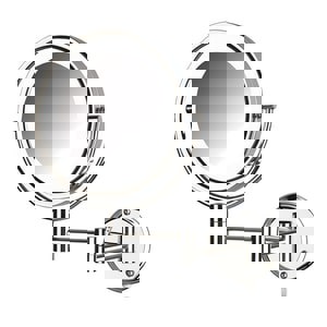 8-1/2 in. LED Lighted Wall Mount 8X Magnifying Mirror in Polished Chrome