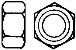 Hex Nut: M36 x 4, Grade 316 & Austenitic Grade A4 Stainless Steel, Uncoated