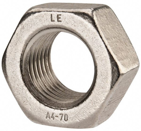 Hex Nut: M42 x 4.50, Grade 316 & Austenitic Grade A4 Stainless Steel, Uncoated