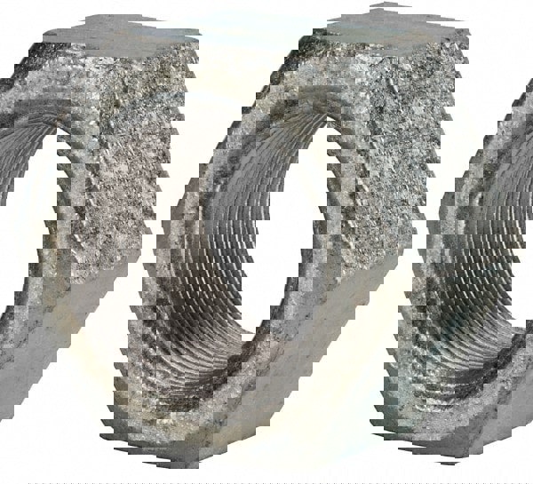 Hex Nut: 1-3/8 - 12, Grade 2 & Grade A Steel, Zinc Clear Finish