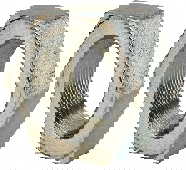 Hex Nut: 1-3/4 - 12, Grade 2 & Grade A Steel, Zinc Clear Finish