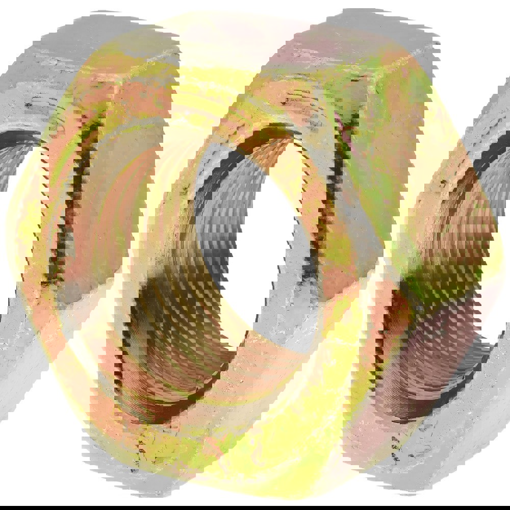 Hex Nut: 9/16-18, Grade 8 Steel, Zinc Yellow Dichromate Finish