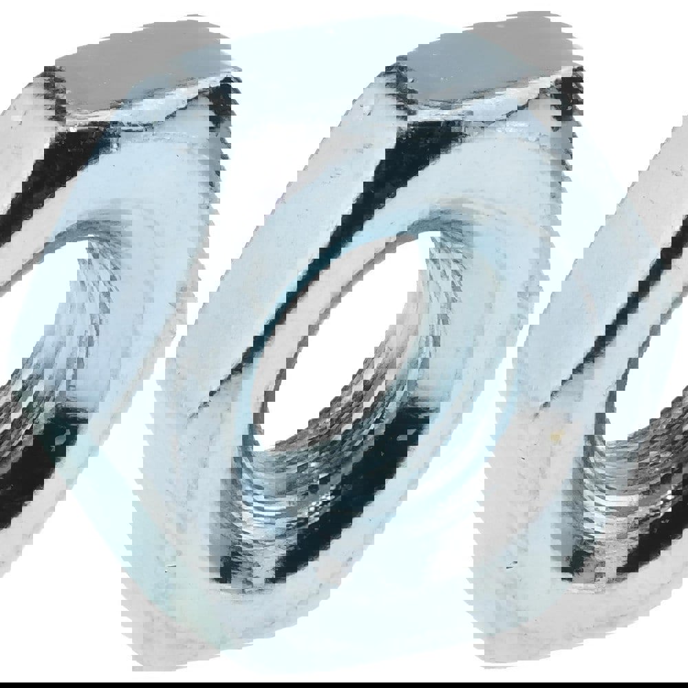 Hex Nut: 1/4-20, Grade A Steel, Zinc Clear Finish