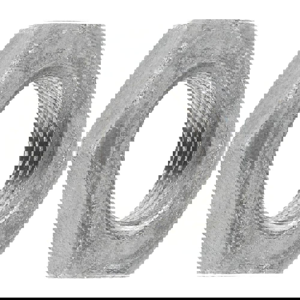 Hex Nut: 5/16-18, Grade A Steel, Hot Dipped Galvanized Finish