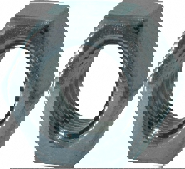 Hex Nut: 1/2-13, Grade A Steel, Zinc Clear Finish