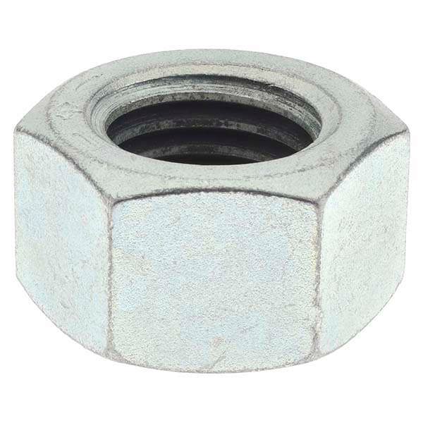 Hex Nut: 1-1/8 - 7, Grade 8 Steel, Zinc Clear Finish