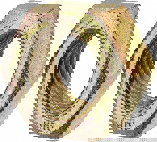 Hex Nut: 1-3/8 - 6, Grade 8 Steel, Zinc Yellow Dichromate Finish