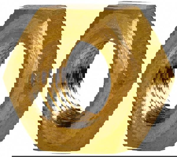 Hex Nut: 7/16-14, Brass Finish