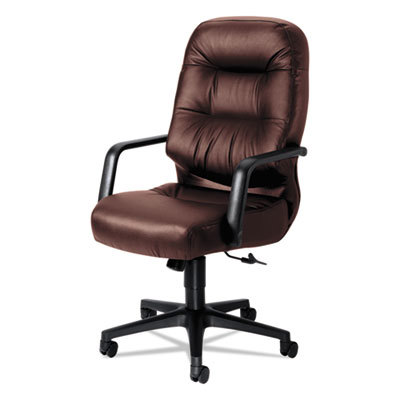 Task Chair: Leather & Memory Foam, Adjustable Height, 16-1/4 to 21-1/4