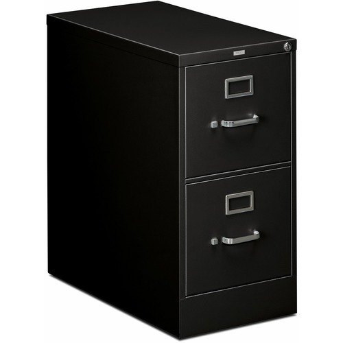 Vertical File Cabinet: 2 Drawers, Steel, Black