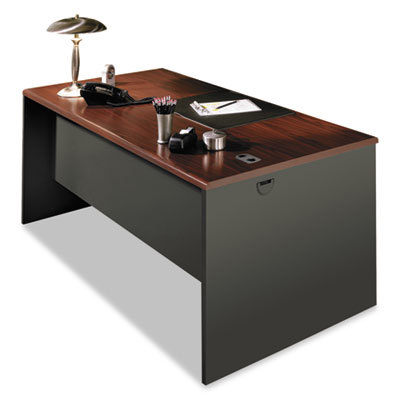 Reception Desk: Mahogany & Charcoal