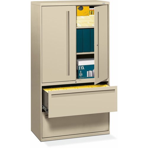 File & Cabinet Combinations; Color: Putty ; Number Of Doors: 2 ; Number Of Compartments: 5 ; Overall Height: 64.25in ; Overall Width: 36in ; Overall Depth: 18