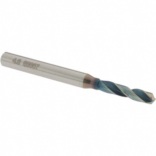 Screw Machine Length Drill Bit: 4.60 mm (0.1811) Dia, 140 deg, Solid Carbide