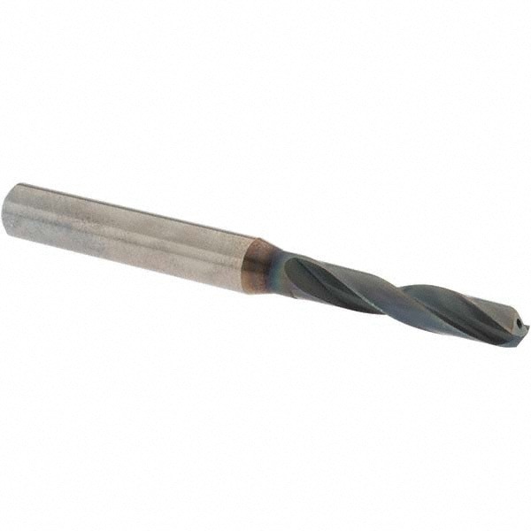 Screw Machine Length Drill Bit: 6.10 mm (0.2402) Dia, 140 deg, Solid Carbide