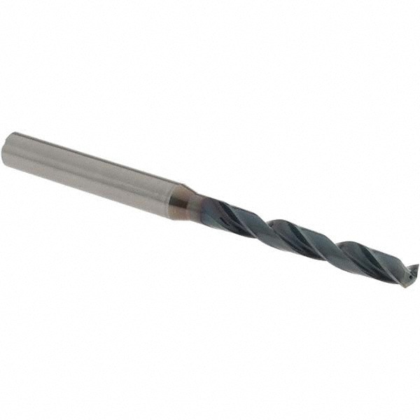 Jobber Length Drill Bit: 4.60 mm (0.1811) Dia, 140 deg, Solid Carbide