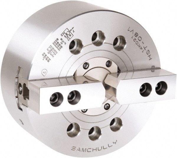 Hydraulic Power Lathe Chuck: 254 mm Dia, 2 Jaws, Plain Back Mount