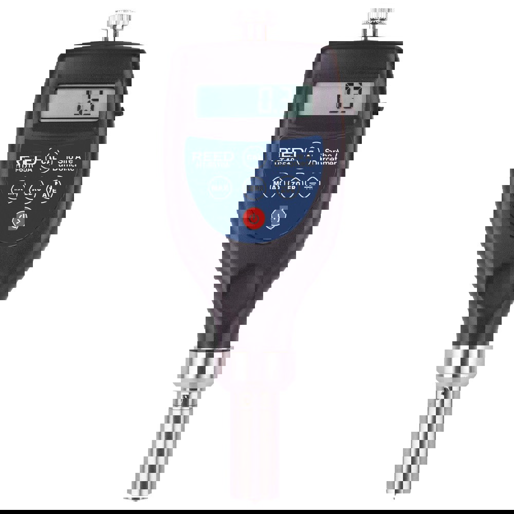 Portable Electronic Hardness Testers; Scale Type: Shore A ; Minimum Hardness: 10 HA ; Maximum Hardness: 90 HA ; Hardness Range: 10 to 90 HA ; Indenter Type: Sharp Point ; Power Source: (2) AAA Batteries