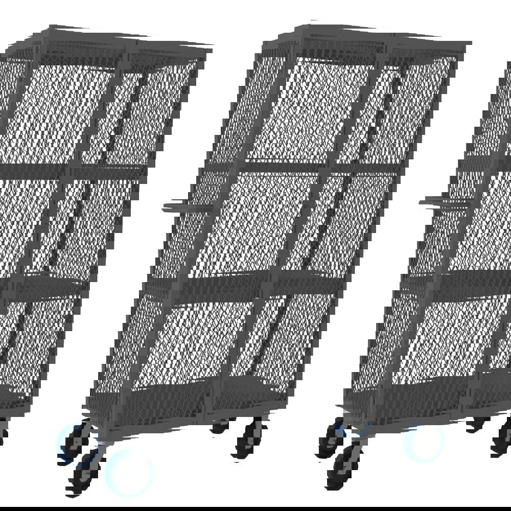 Steel Mesh Security Truck: 2,000 lb Capacity, 3 Shelf