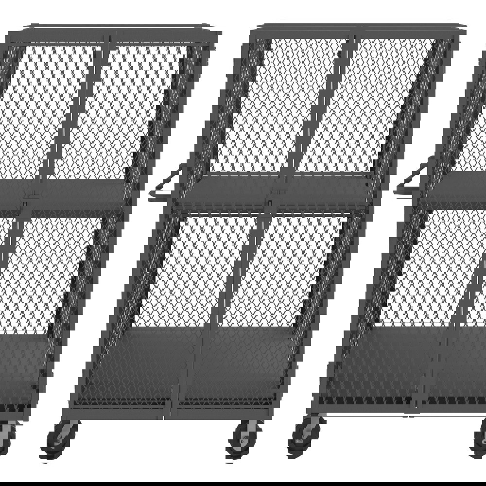 Steel Mesh Security Truck: 2,000 lb Capacity, 1 Shelf